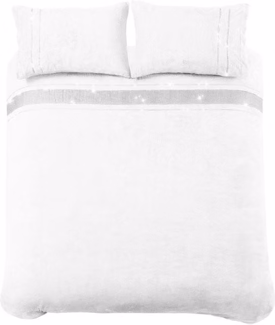 NewEdgeBlinds White Teddy Fleece Plain Duvet Set, 90 x 200 cm