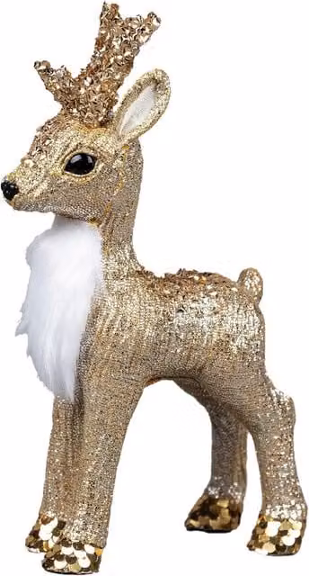 Shatchi Gold Reindeer Christmas Tabletop Figurine, Height: 22 cm