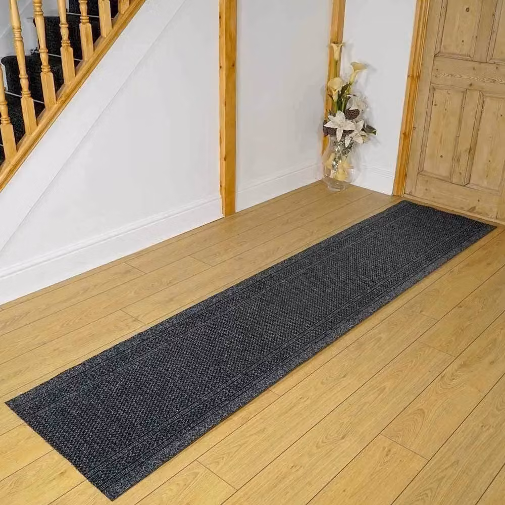 runrug Aztec Hallway Carpet Runner Rug in Black, W: 66 cm, L: 330 cm – 5