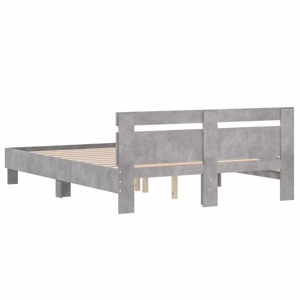 Berkfield Home Durable Bed Frame in Concrete Grey, W/D/H: 150 x 200 x 155 cm – 3