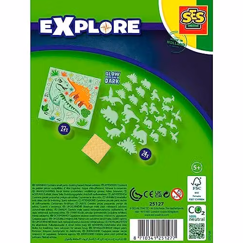 SES Creative 25127 Glowing Dinos Glow in the Dark Dinosaur Themed Bedroom Decoration – 3