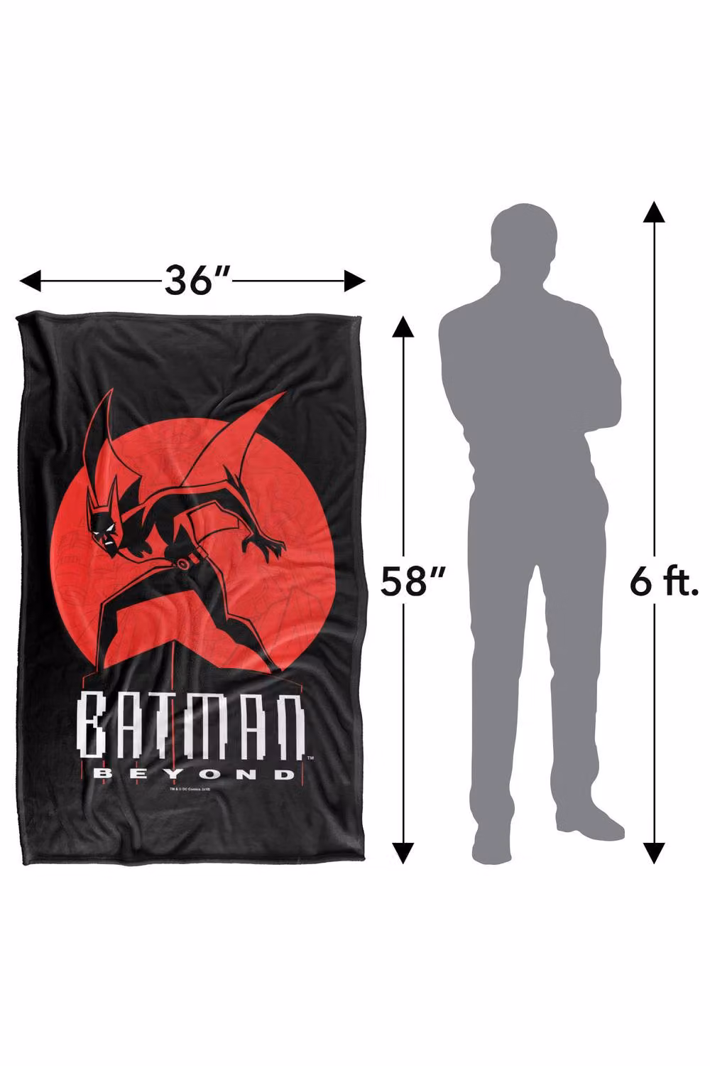 LOGOVISION Batman Beyond Perched Super Soft Silky Touch Fleece Throw Blanket, Multicolour, W: 127.0 cm x H: 152.4 cm – 8