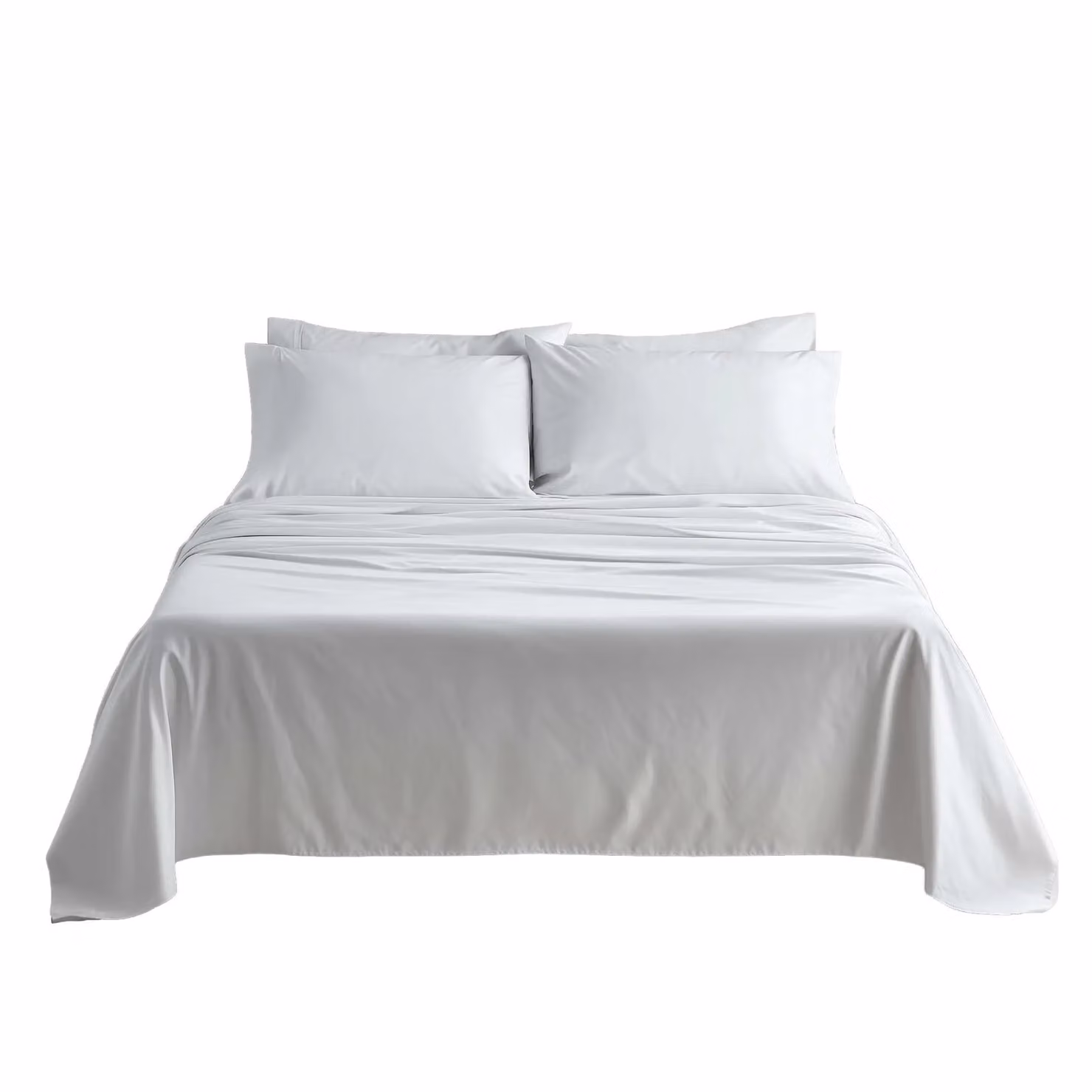 Snug City Luxury 400TC Mako Satin Soft Touch Hotel Quality Flat Sheet Bed Linen in White, W/D/H: 140 x 200 cm – 2