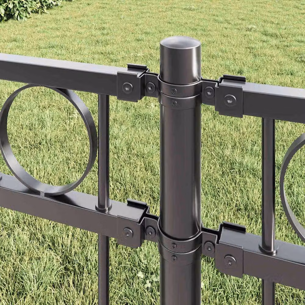 Berkfield Home Grey Metal Circle Fence Panels, W: 100 cm, H: 170 cm – 3