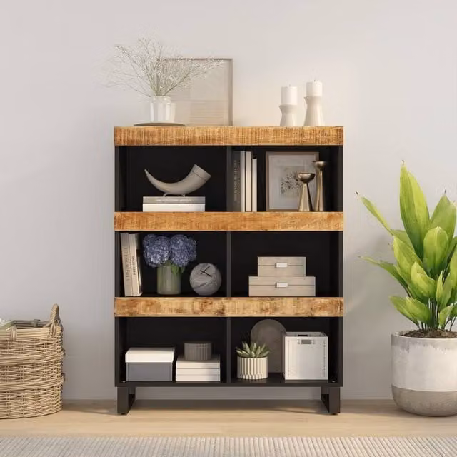 Berkfield Home Industrial Side Cabinet in Brown Solid Mango Wood, W/D/H: 85 x 33 x 107 cm – 1