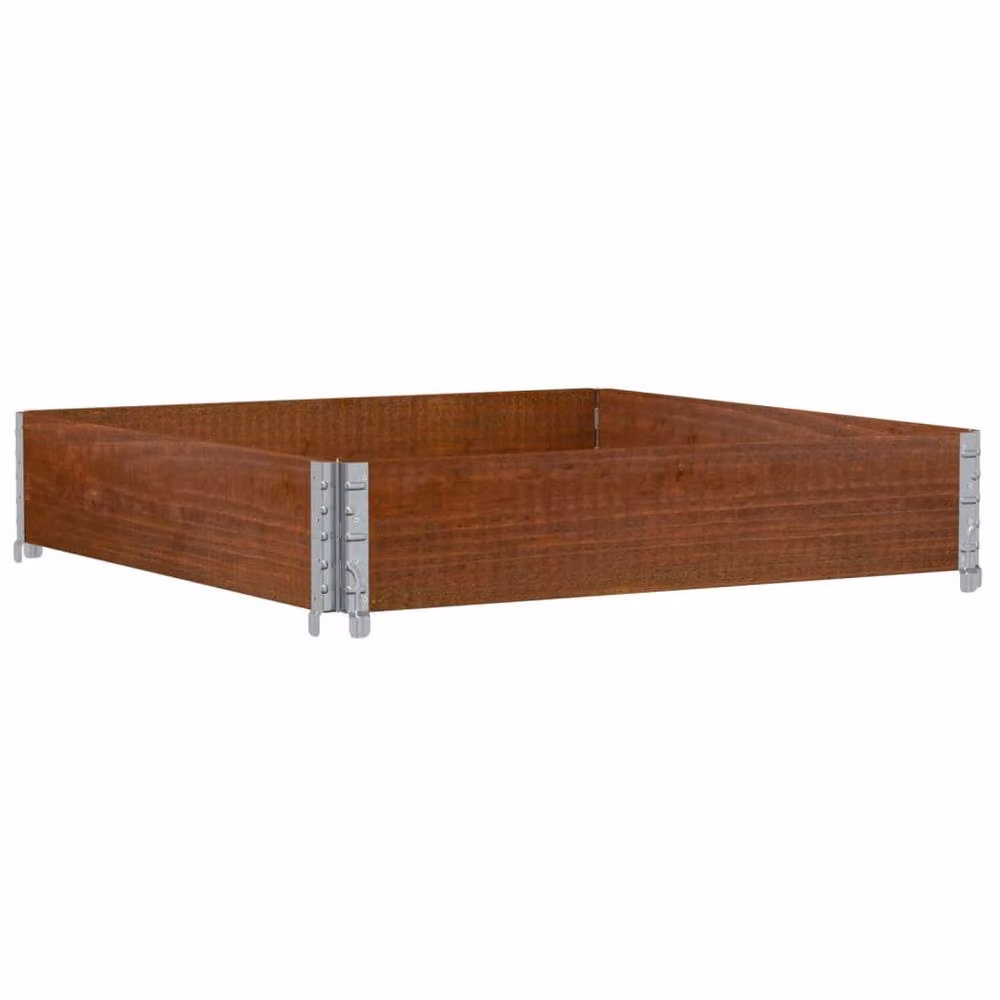 Berkfield Home Wooden Raised Bed Planter, Brown, W/D/H: 100 x 100 x 21.5 cm – 3
