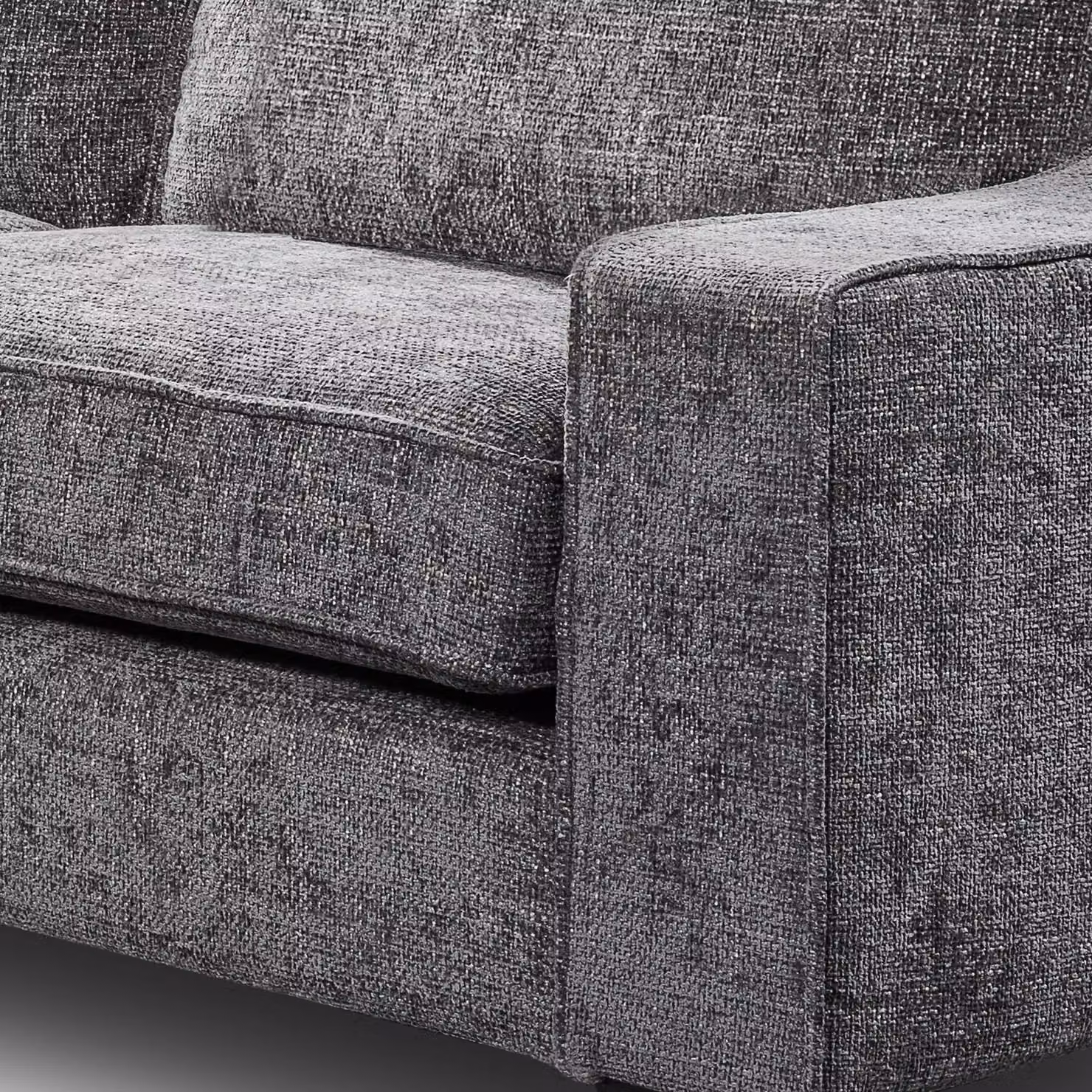 Furnishings For Less UK Nebraska Modern 3 + 2 Sofa Suite in Slate Grey Chenille Fabric – 3