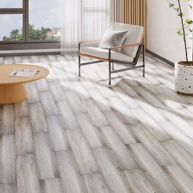 Lifeideas Set of 36 Self Adhesive Wood Look PVC Flooring Planks in Ash Grey