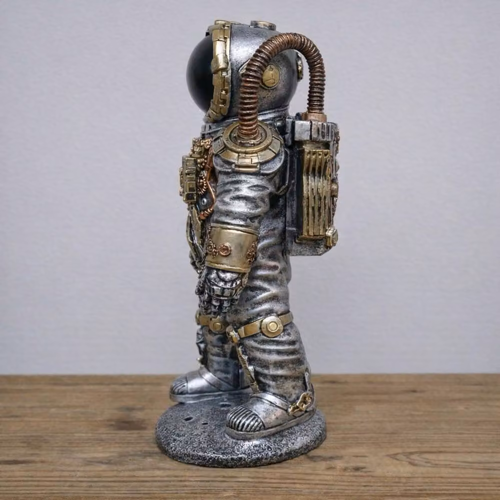 Gifts Direct 2 U Steampunk Mechanical Spaceman Vintage Metal Tabletop Ornament in Gold and Silver, H: 31.0 cm, W: 16.0 cm, D: 13.0 cm – 3