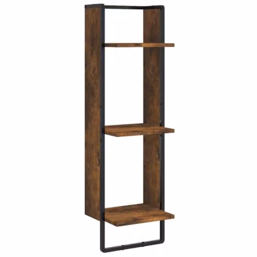 vidaXL 3-Tier Wall Mounted Shelf in Brown MDF, W/D/H: 30 x 25 x 100 cm