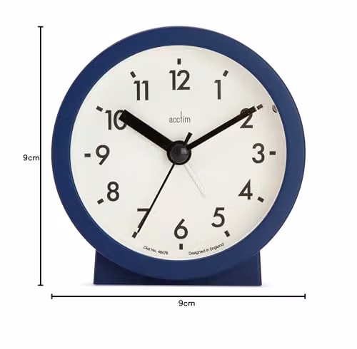 Acctim Gaby Small Analogue Contemporary Bedside Alarm Clock in Blue or Black – 3