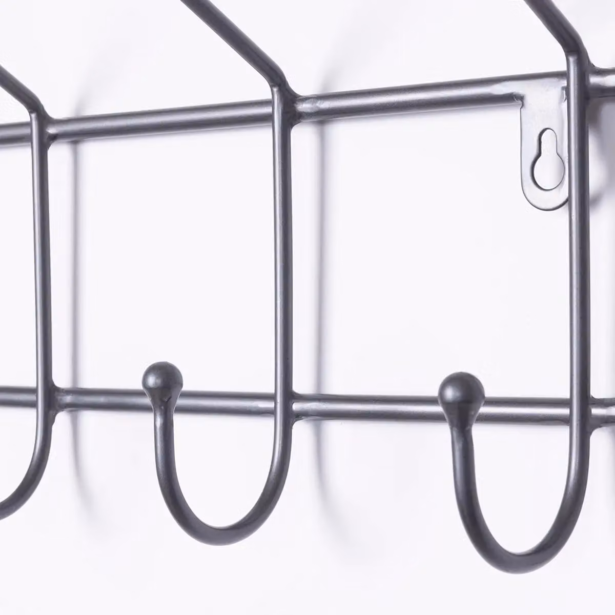 Charles Bentley Charnwood Contemporary Ten Hook Iron Coat Rack, Dark Grey, W/D/H: 55 x 22 x 15 cm – 2