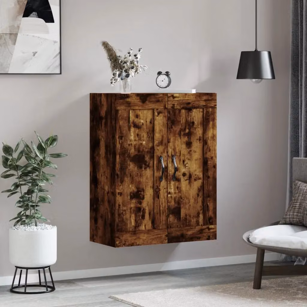 Berkfield Home Smoked Oak Wall Mounted Cabinet in Brown, W/D/H: 69.5 x 34 x 90 cm – 3