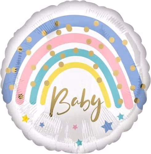 Amscan Pastel Rainbow Baby Party Decorations, Multicolour, W/D/H: 30.48 x 20.32 x 7.62 cm
