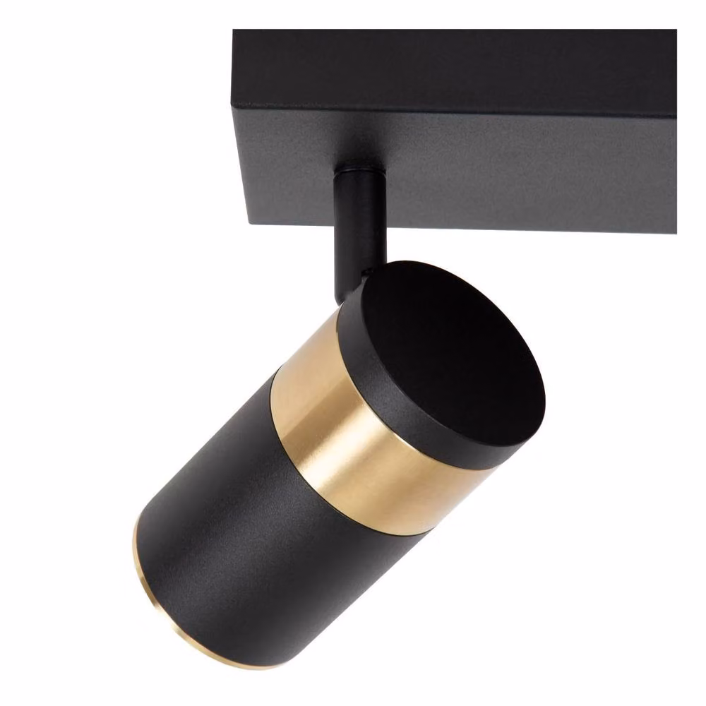 Lucide Gorik Black Metal Ceiling Spotlight with 3x GU10 Dimmable Adjustable Heads – 4