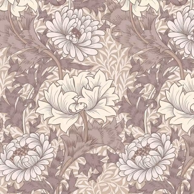 House of Hackney Chrysanthemum Magna Wallpaper in Astrantia Multicolour Floral Art Nouveau Design