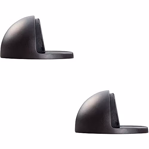 Loops 2 Pack Floor-Mounted Oval Doorstop in Matt Bronze – 1