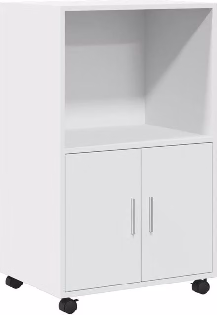 Berkfield Home Rolling Cabinet in White, W/D/H: 55 x 40 x 91 cm