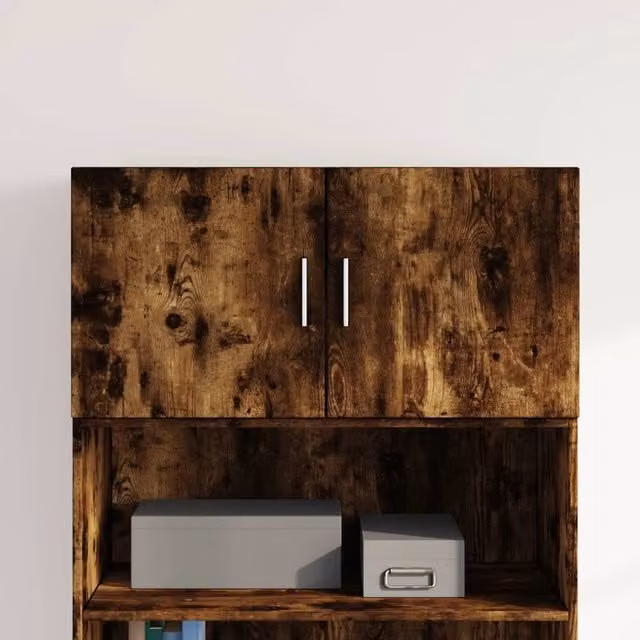 Berkfield Home Smoked Oak Wall Cabinet, Brown, W: 80 cm, D: 42.5 cm, H: 40 cm – 1