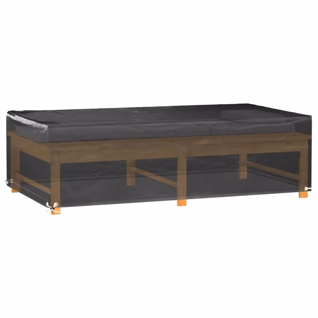 Berkfield Home Water-Repellent Rectangular Bench Garden Furniture Covers, 2 Pack, Black, W/D/H: 125 x 70 x 35 cm – 2
