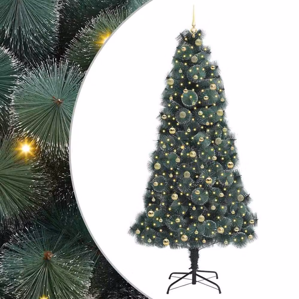 Berkfield Home Pre-lit Artificial Christmas Tree with Ball Set, Green, Height: 240 cm – 2
