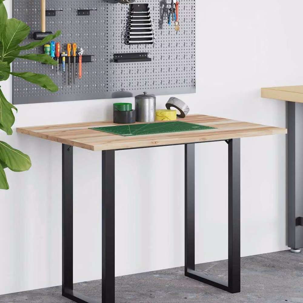 Berkfield Home Untreated Solid Acacia Wood Desk Top in Brown, W: 100 cm, D: 80 cm, H: 2 cm – 3