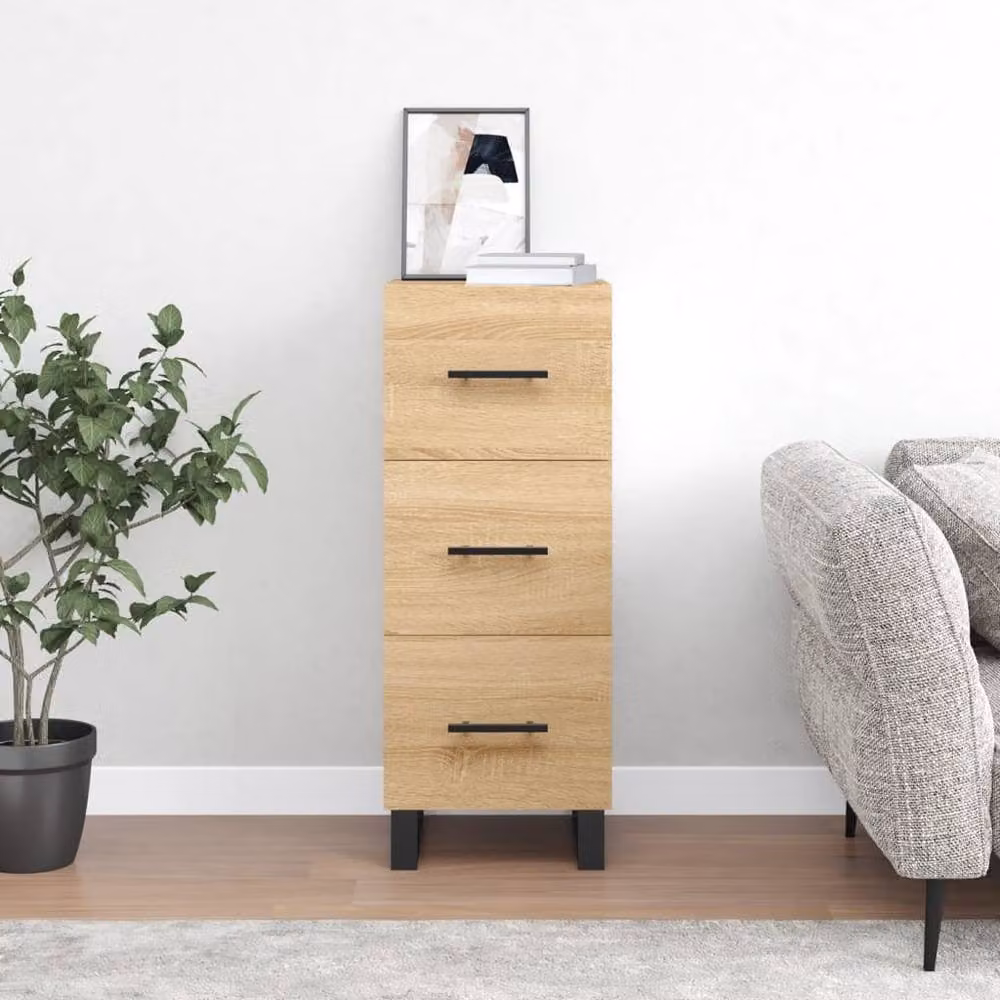 Berkfield Home Sonoma Oak Sideboard in Brown, W/D/H: 34.5 x 34.5 x 90 cm – 2