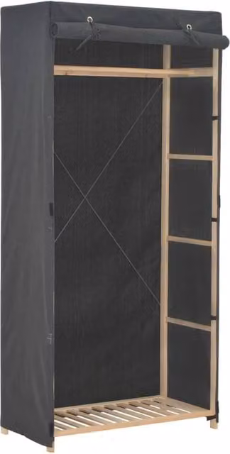 Berkfield Home Grey Fabric Roll Shutter Wardrobe W/D/H: 79 x 40 x 170 cm