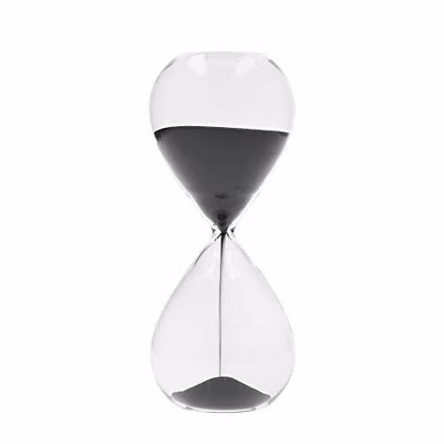 MasterClass Glass Sand Timer in Transparent Black, H: 16 cm, W: 6.5 cm – 1