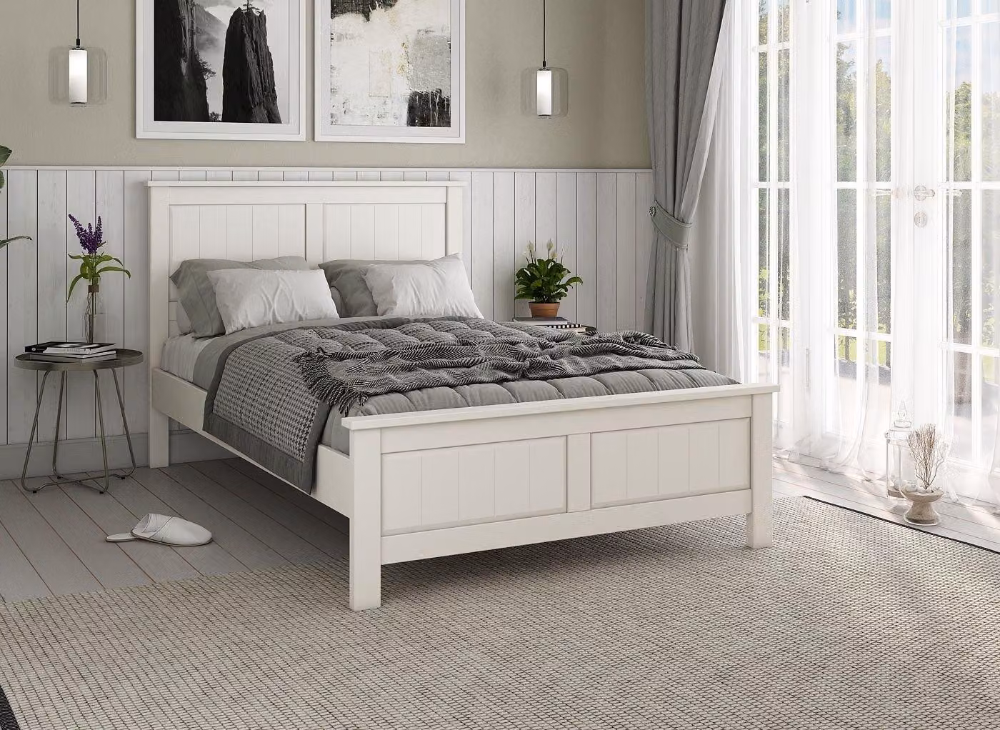 Dreams North Star Pocket Spring Bed Set in White and Grey