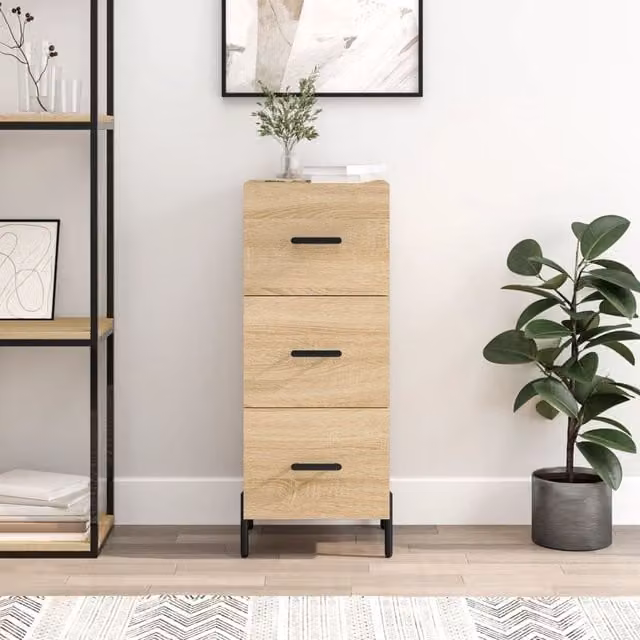 Berkfield Home Sonoma Oak Sideboard in Brown, W/D/H: 34.5 x 34 x 90 cm – 1