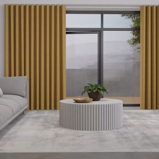 Terrys Positano Made to Measure Blackout Wave Curtain in Saffron Yellow