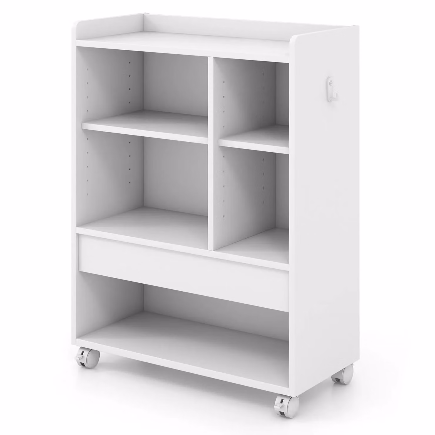 Costway Mobile Storage Cabinet with Drawer and Adjustable Shelves in White – 2