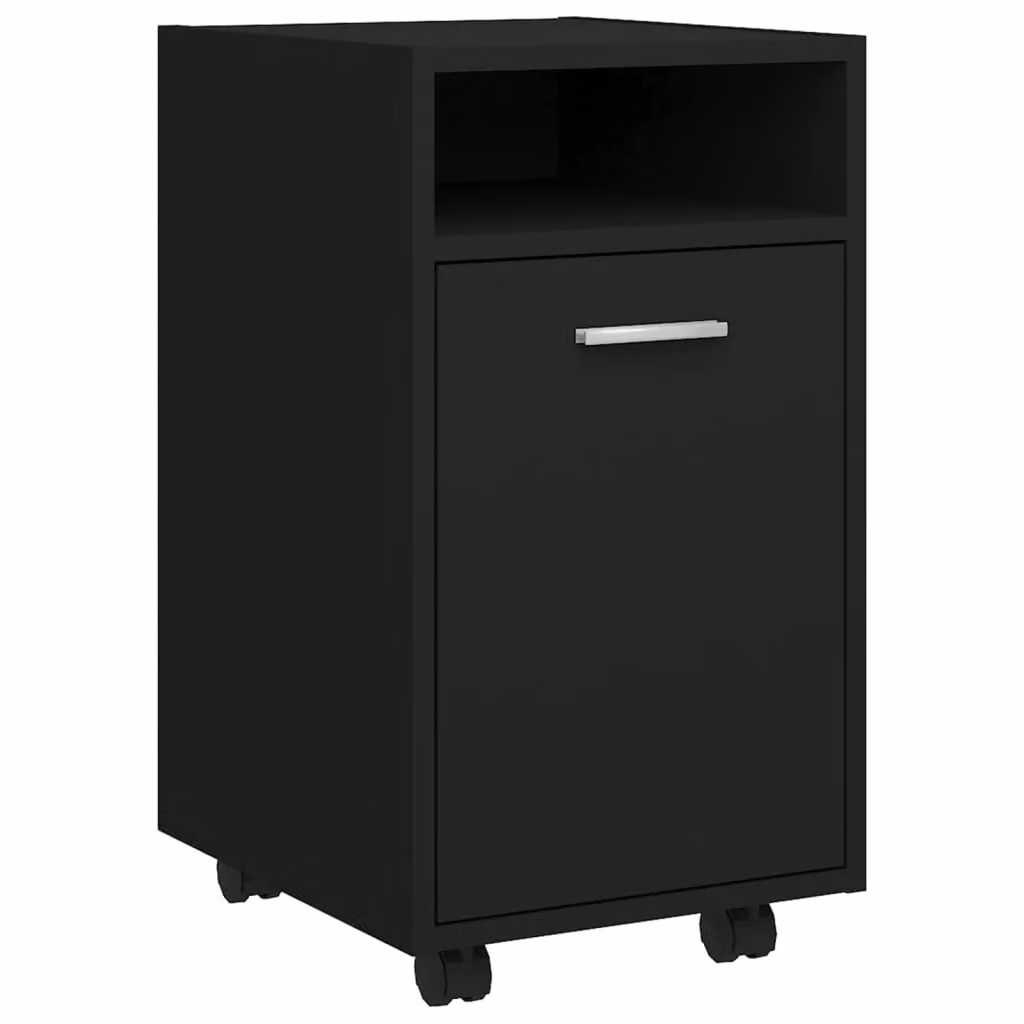 Berkfield Home Side Cabinet with Wheels in Black, W/D/H: 33 x 38 x 60 cm – 2