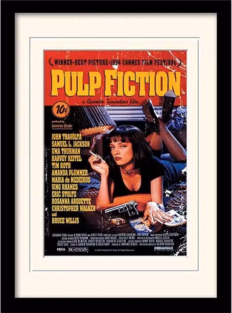 Pulp Fiction Uma On Bed Red Graphic Wall Print – 1