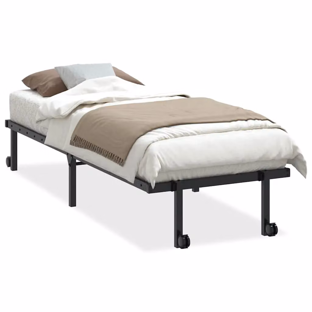 Berkfield Home Foldable Metal Bed Frame in Black, W/D/H: 80 x 200 cm – 2