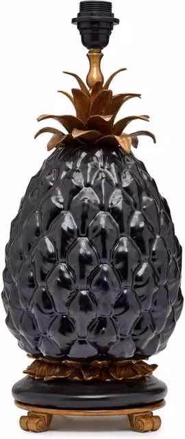 House of Hackney ANANAS Black Ceramic and Brass Tabletop Lampstand H: 50 cm, W: 20 cm, D: 20 cm