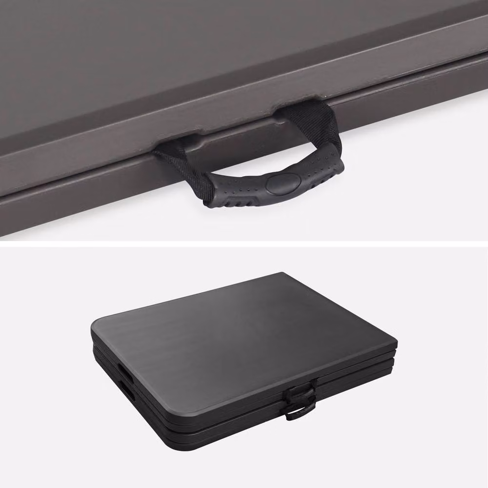 sweeek Pair of Foldable Plastic and Metal Reception Tables in Dark Grey – 2