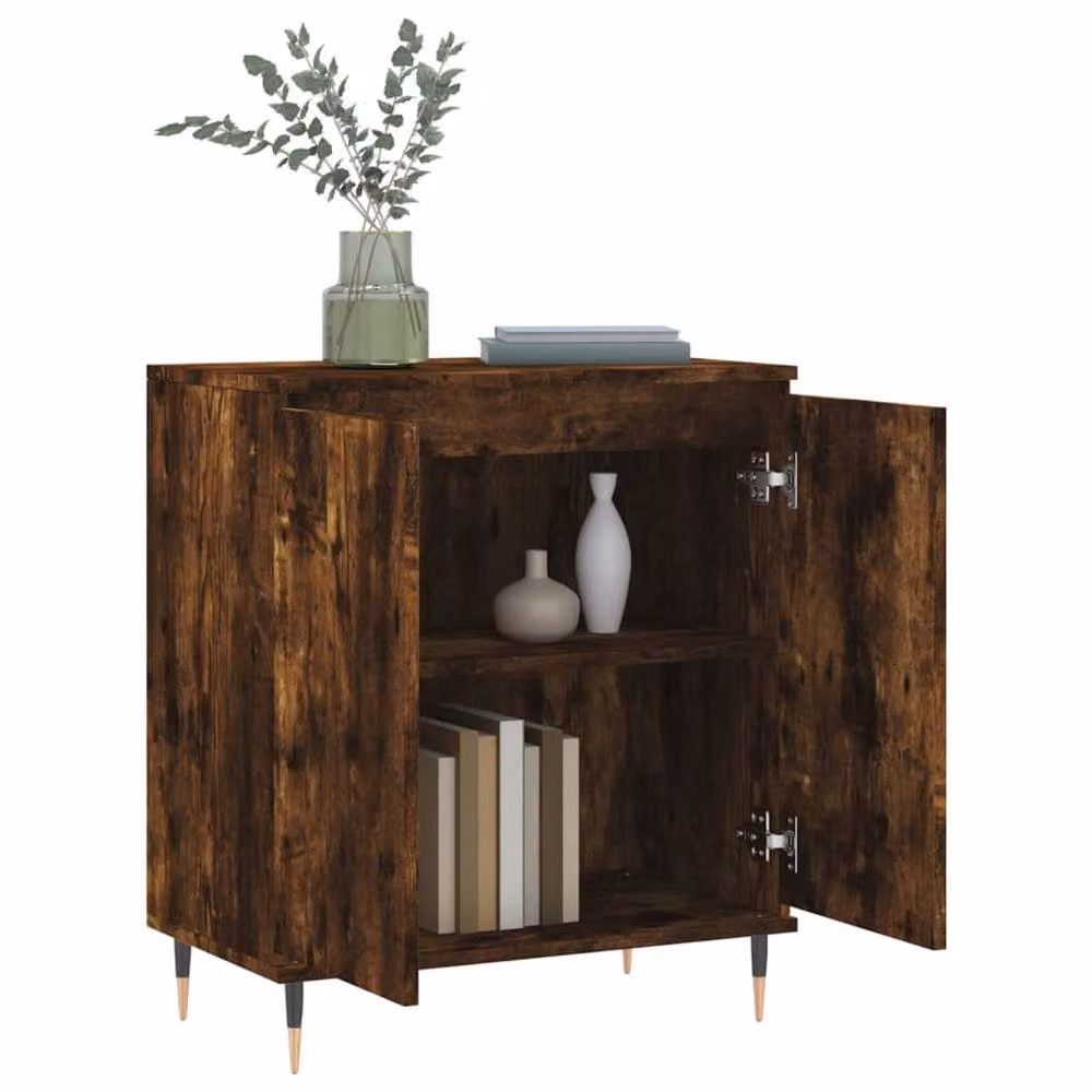 Berkfield Home Mid Century Smoked Oak Sideboard in Brown, W/D/H: 60 x 35 x 70 cm – 4