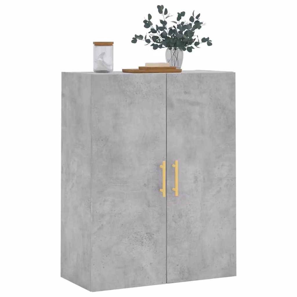 Berkfield Home Wall Mounted Cabinet in Concrete Grey, W/D/H: 69.5 x 34 x 90 cm – 2