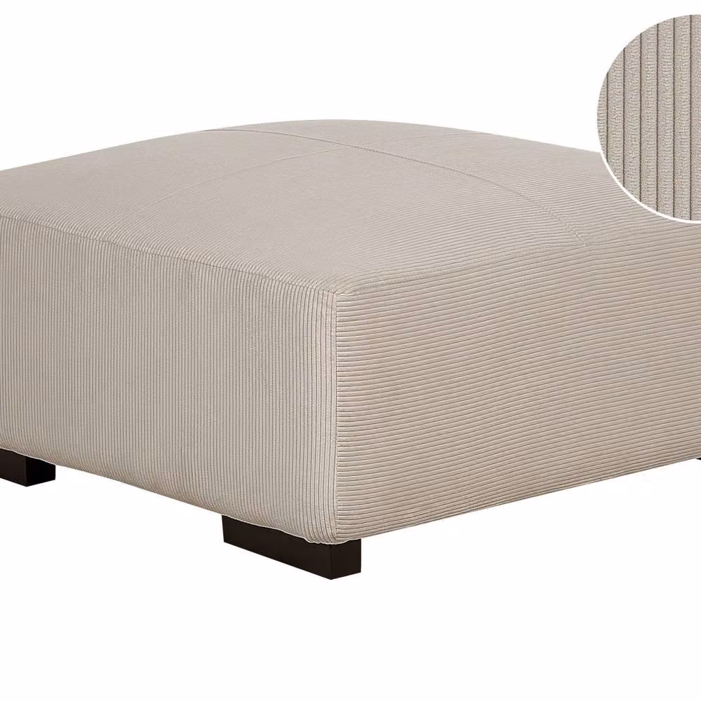 Wyld Haus Beige Jumbo Corduroy Ottoman, W/D/H: 80 x 80 x 35 cm – 2