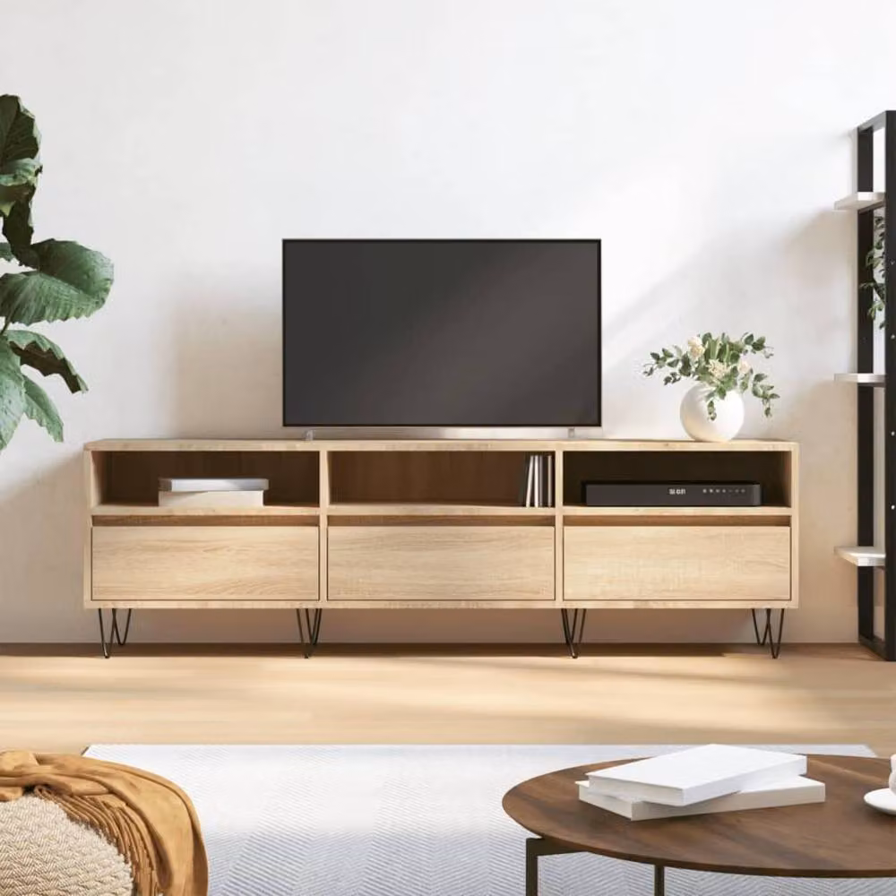 Berkfield Home Sonoma Oak TV Cabinet in Brown, W: 150 cm, D: 30 cm, H: 44.5 cm – 2
