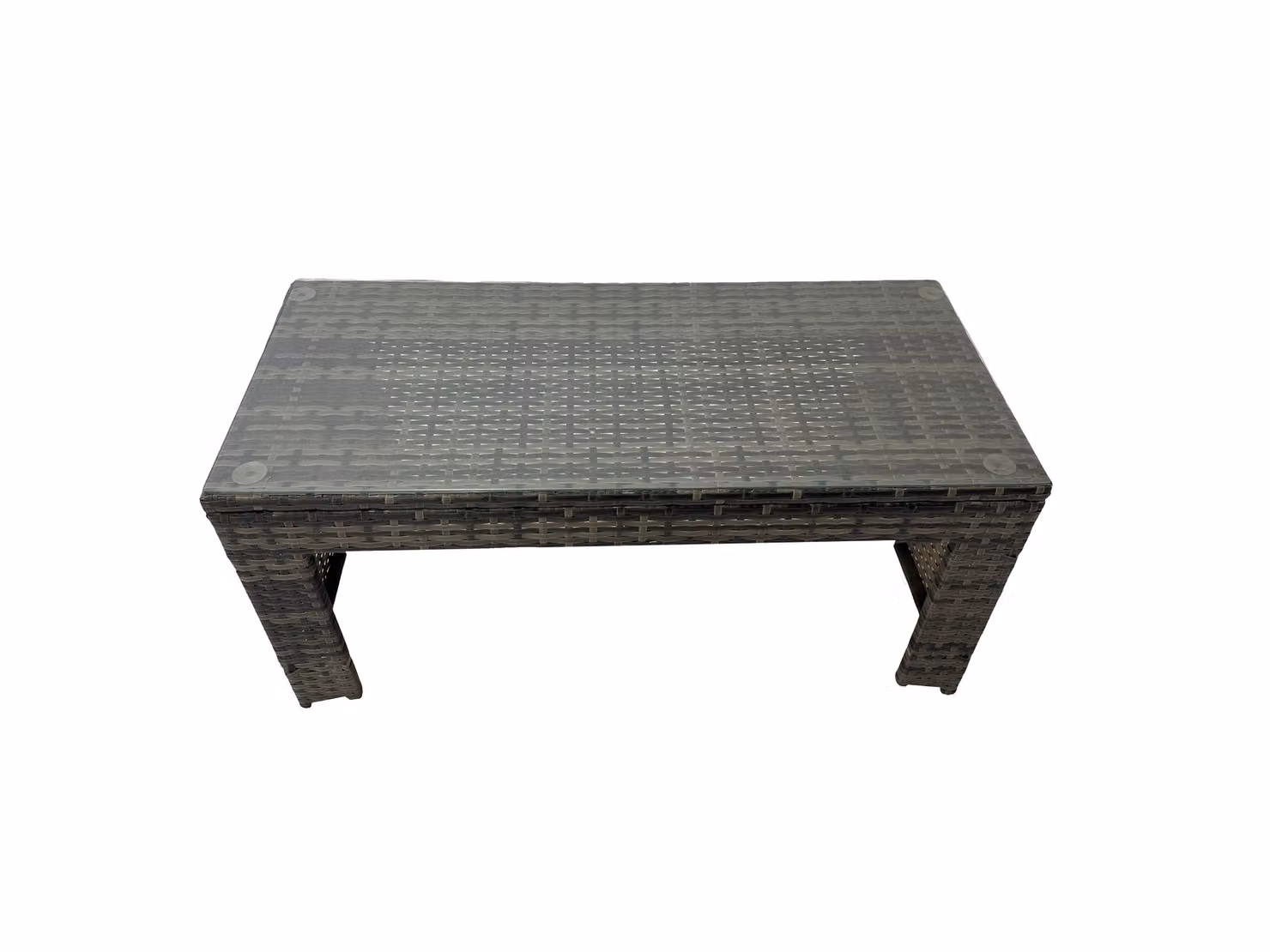 Fimous Modern Garden Furniture Set in Dark Grey with 3-Seater Sofa, Armchairs, Ottomans and Coffee Table
