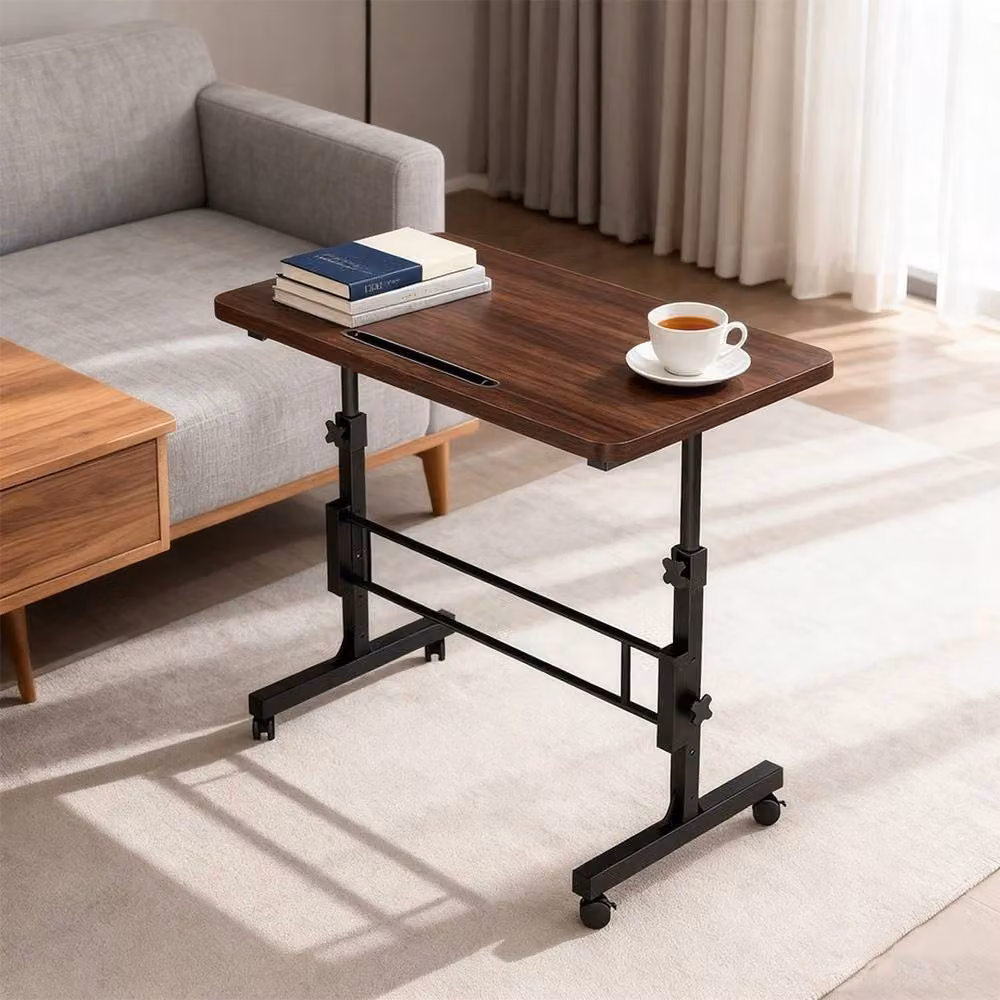 Havendro Height Adjustable Standing Desk in Brown with Castors – 4