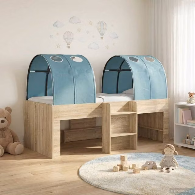 Berkfield Home Kids High Bed Frame with Tunnel and Stairs in Brown Engineered Wood