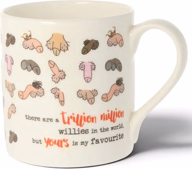 Mclaggan A Trillion Million Willies Gift Mug in Multicolour Bone China and Ceramic