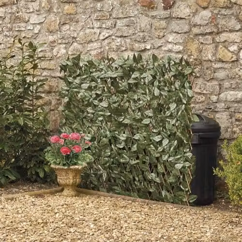 Garden Gear Artificial Hedge Ivy Leaf Privacy Screening Panel, Green and Brown, W: 200 cm, H: 100 cm – 2