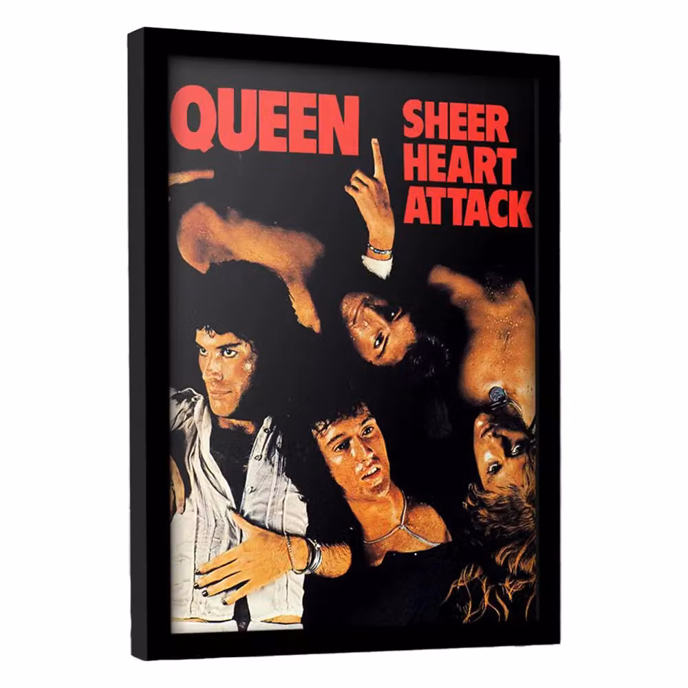 Queen Sheer Heart Attack Framed Paper Poster, Multicolour, W: 40 cm, H: 30 cm – 3