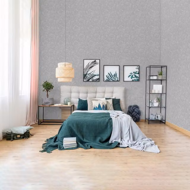SK Filson Washable Plain Wallpaper in Grey and Beige