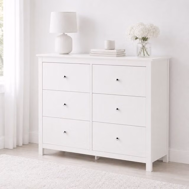 Core Products Modern Lacquered White Metal Freestanding Bedroom Storage Chest